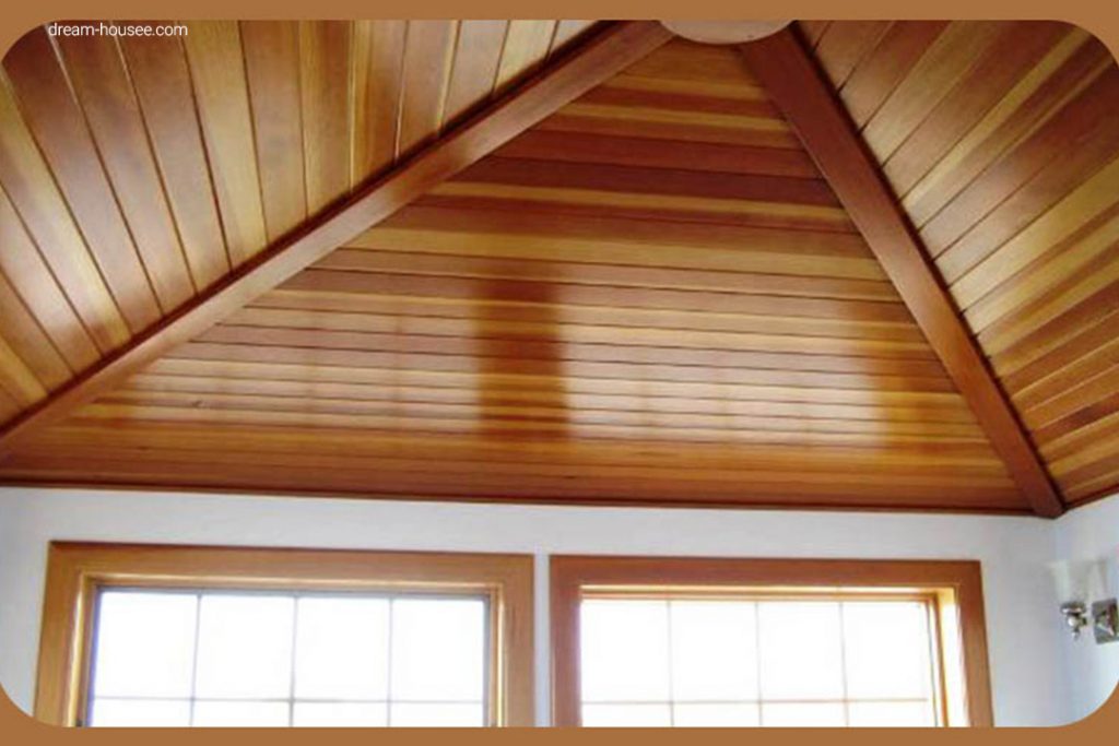 یک نمونه سقف کاذب چوبی